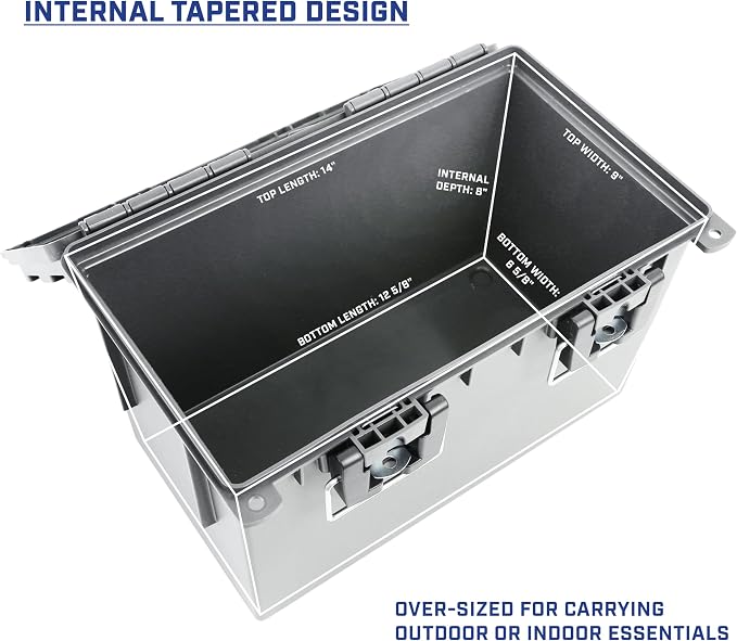 Sheffield XL Ammo Box Made in USA, Stackable Lockable Ammo Storage Box | 2 Pack Lockable Storage Box, Water and Dust Resistant Dry Box, Secures Hunting Gear, Gun Accessories, Supplies, and Bullets
