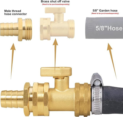 SIGURANTA Garden Hose Repair Connector with Clamps Hose End Repair Kit,5/8" Barb Garden Hose Fittings Male and Female brass garden hose ends (5/8"Barb-2 Set)