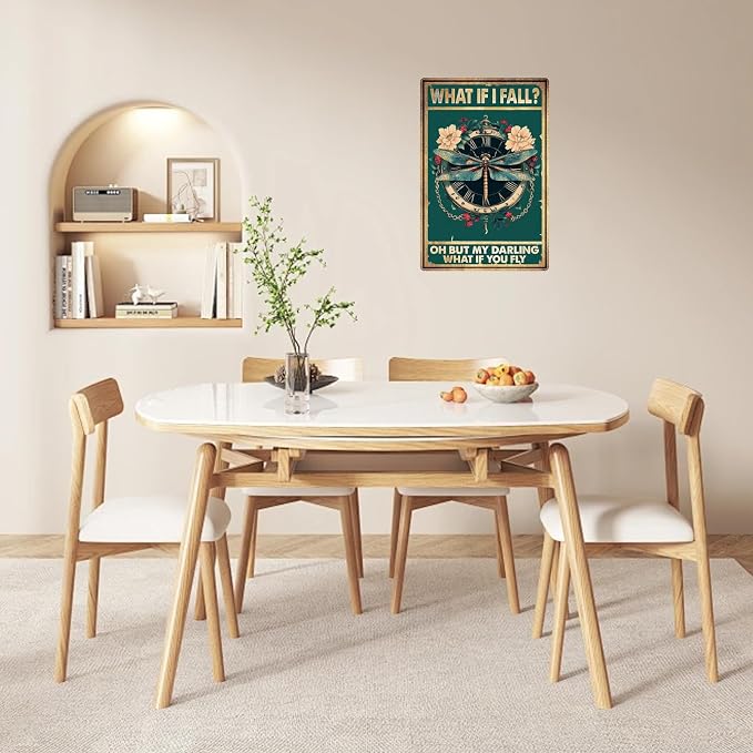Vintage Metal Sign What If I Fall Oh But My Darling What If You Fly Tin Sign Funny Walll Decor for Bar Kitchen Pubs Cafe Home Garage 12×8 Inch