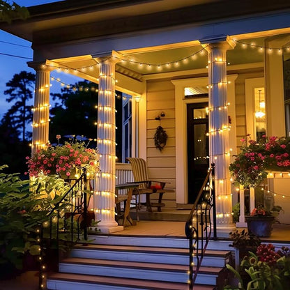 JMEXSUSS 2 Pack Solar String Lights Outdoor, Total 400LED 151FT, Warm White | Christmas Lights Outdoor Waterproof, 8 Modes Solar Powered String Lights for Outside Patio Yard Tree Christmas Decorations