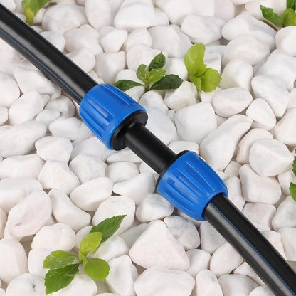 RedChili 10 Pcs 1/2 Inch Irrigation Tubing Coupling Fittings, (1/2" ID x0.6-0.65" OD) 16mm Drip Tubing Barbed Locked Nuts Connectors Anti-Drop 1/2" Coupler Parts for Garden Lawn Irrigation System