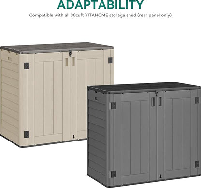 YITAHOME 30cuft Horizontal Storage Shed Shelf, Weatherproof Metal Shelf for 30 cu ft Tool Cabinet, Ideal for Outdoor Use, Easy Assembly,45.6" L X 13.2" W X 29.2" H, White
