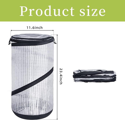 DECOHS 2 PCS Pop up Mini Greenhouse-23.4x11.6 Inch PVC Spring-up Plant Protector with Zipper-Portable Greenhouse Cover for Gardening Plants Cold Frost Protection Wind Rain Proof
