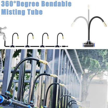 49.21Ft Drip Irrigation System, 360° Bendable Drip Irrigation Kit Automatic Irrigation System for Garden, Adjustable Garden Watering Misting System for Greenhouse, Yard, Lawn, Plant