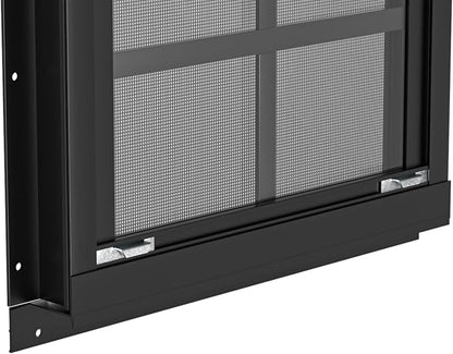 2 Pack Shed Windows 14" W x 21" H Flush Mount, Black Household Windows for Playhouses, Barns, Chicken Coop