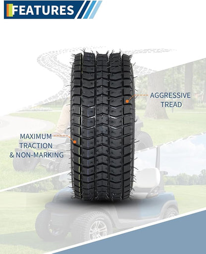 2 Pack 9x3.50-4 Lawn Mower Tires,9x3.5-4 NHS Off-Highway Tires, 9x3.5x4 Turf Tires Replacement for Riding Mower Garden Tractor Golf Cart Utility Vehicle,2PR Tubeless
