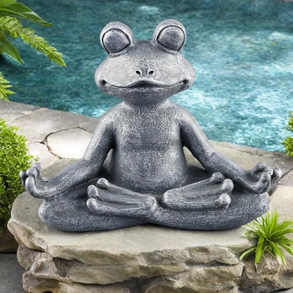 Meditating Frog Statue Buddha, Zen Frog, Zen Garden Frog Figurines for Home and Garden Decor, Frog Decorations Gift Ideas for Desk Office Bedroom Outdoor Yard Lawn (Frog)