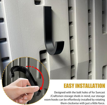 Storage Shed Hooks for Suncast/Craftsmen Resin Storage Shed 4 Pcs J-Hook