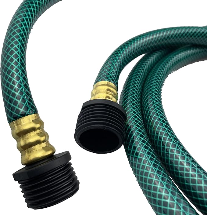 Darnassus PVC Garden Hose 1/2 Inch, 50 FT Flexible Water Hose Green with Male and Female Plastic Fittings - No Leaking and Lightweight for Household Outdoors Lawns Patio
