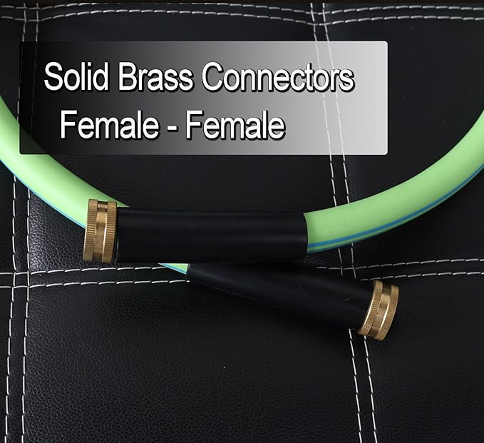 Atlantic Female to Female Lead in Garden Hose 3 ft x 5/8 Inch Green Water Hose Short Connection Leader Hose (3 Feet) | Perfect for Hose Reels & Dehumidifiers – with Solid Brass Connectors