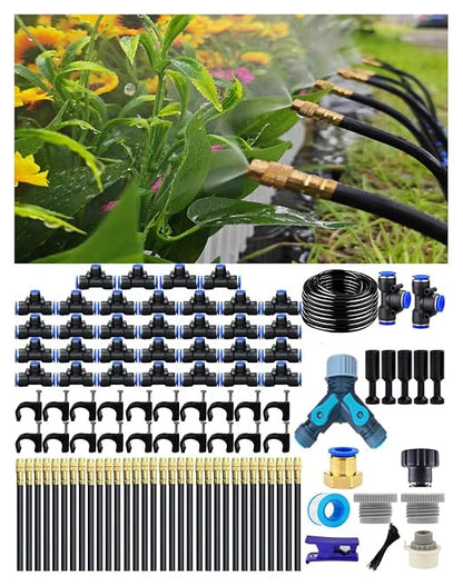 Drip Irrigation System,Automatic Garden Watering System,360° Adjustable Spray Sprinkler Kit, Easy Installation No Tools, Fine Mist Watering for Garden,Patio,Potted Plants,Courtyard Watering System