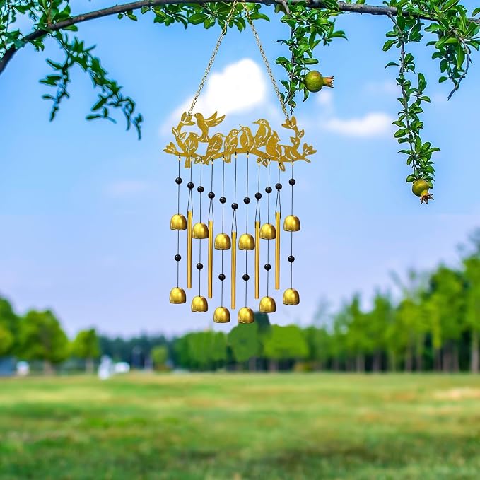 Bird Wind Chimes for Outside, Christmas Hummingbird On Branch Metal Windchimes Indoors Window Hanging Garden Patio Yard Porch Home Decor Soothing Tones Memorial Birthday Festival Gifts for Women, Mom