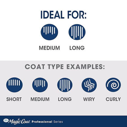 Four Paws Magic Coat Professional Series Grooming Essentials - Trimmers, Nail Clippers, and Brushes for Pets | Cat de-shedding brush, removes loose hair, smoothes coat, designed with a curved head, ergonomic handle