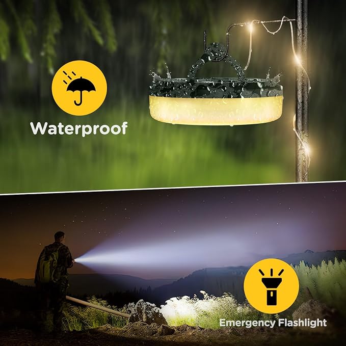 OGERY 3-Pack Camping String Lights, 32.8FT Rechargeable Lights
