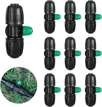 12 Pcs Lock Barbed Tee Connectors1/2 inch Tubing to 1/4 Inch Tubing ANTI-LEAK Irrigation Fittings for (1/2'' ID x 0.60''-0.63'' OD) Locked Barbed Irrigation Fittings(12Pcs Lock Barbed Tee Three Way)