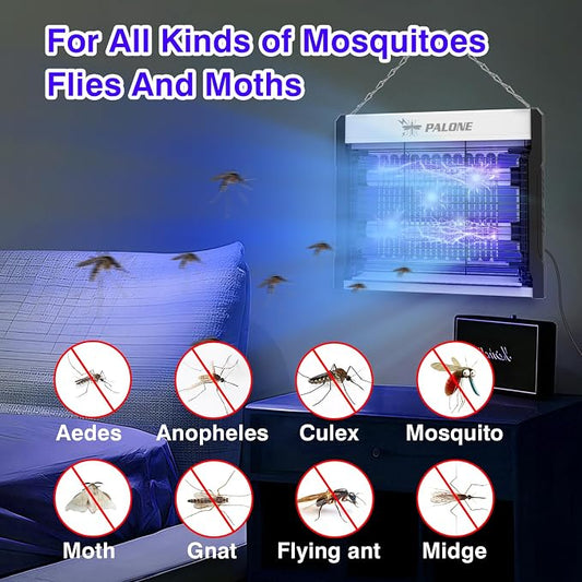 Electric Bug Zapper, 4000V Mosquito Zapper Indoor with 5ft Cable, USB Electric Bug Zapper with Removable Collection Tray, Fly Trap Mosquito Trap for Patio Yard Home Kitchen Camping, 16 in