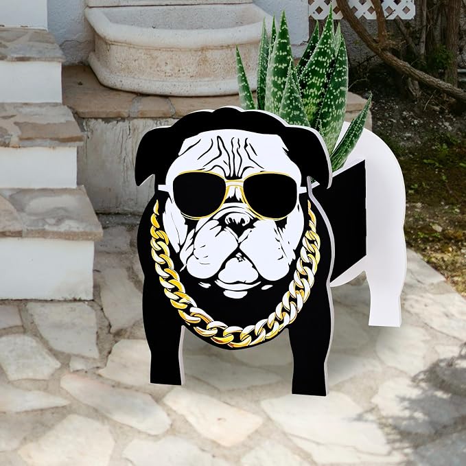 Shar Pei Planter, Cute Dog Shape Flower Planters, Plant Pots for Indoor/Outdoor Garden Decor, Unique Gifts/Souvenirs for Pet Lovers