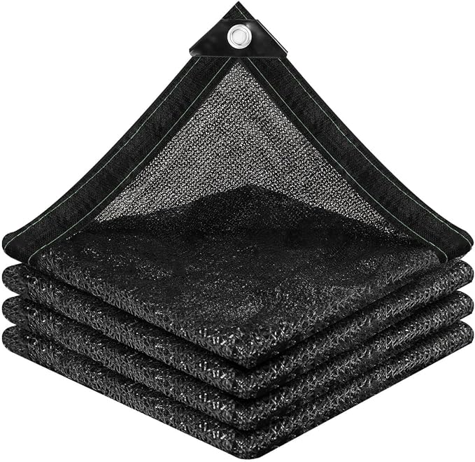 vensovo 70% Sunblock Shade Cloth Net Black Resistant - 6.5x6.5 Ft Garden Shade Mesh for Plant Cover, Greenhouse, Chicken Coop, Kennels, Tomatoes Plants