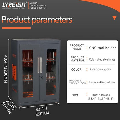 CAT/BT40 Large Capacity CNC Tool Storage Cabinet, CNC Tool Holder Vertical Drawer Cabinet for Warehouse Workshop Factory Garage Machining Centers