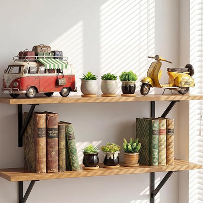 Remerry 18 Pcs Small Succulent Pots Bulk with Drainage 3.5 Inch Assorted Mini Ceramic Succulent Planters Pot with Coaster Bamboo Plant Tray Planting Pots for Home Office Garden