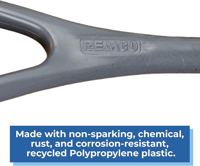 Remco 6981RG Grey Polypropylene Industrial Hygienic Shovel, 24" Blade