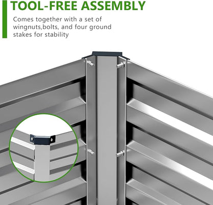 2PCS 9x3x1ft Galvanized Raised Garden Bed Kit,Metal Planter Box for Vegetables,Flowers,Herbs Durable Rust-Resistant Patio Gardening Beds,Silver