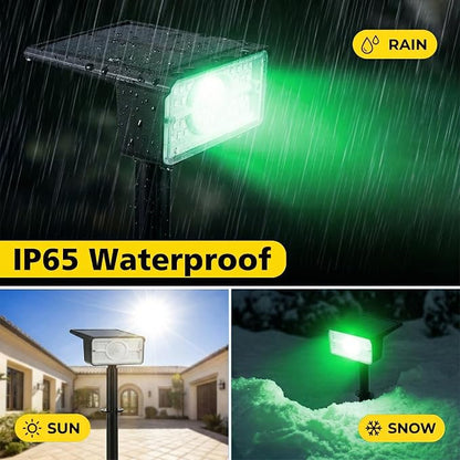 T-SUN Green Solar Spot Lights Outdoor 4 Pack, 49 LED 2 Lighting Modes, IP65 Waterproof Landscape Spotlights, 2 in 1 Auto On/Off Solar Lights for Yard, Garden, Driveway, Pathway