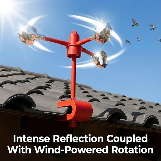 Bird Scare Reflective Device,Silver, Wind Powered Spinning, Bird Reflectors, Keep Pigeon Woodpeckers and Seagull Away for Garden Patio Yard (Orange, 2Pcs)