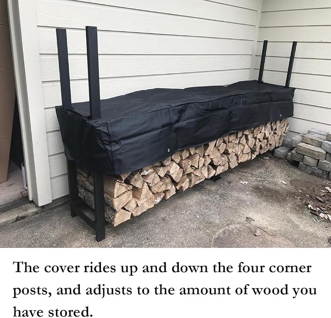 Firewood Rack Top Cover Waterproof Replacement for 10 foot | Firewood Log Heavy Duty Storage Log Rack Covers (Not The Full Cover)