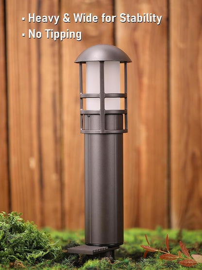 LEONLITE 12-Pack Low Voltage Landscape Pathway Lights, 3W, CRI90, 3000K | 12-24V AC/DC, Aluminum, ETL, Warm White, Low Voltage LED Bollard Path Lights, for Walkway Yard Garden
