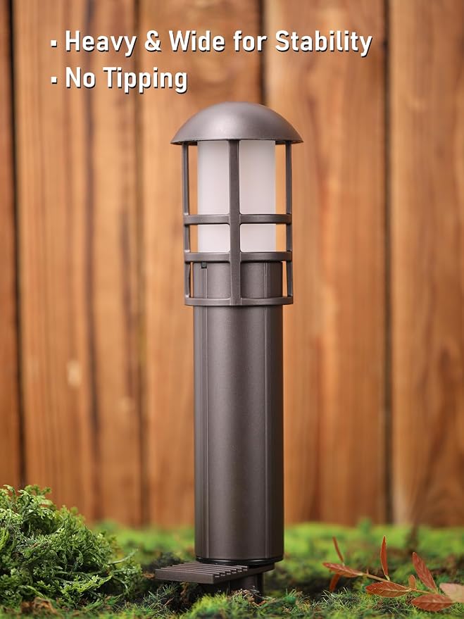 LEONLITE 8-Pack Low Voltage Landscape Pathway Lights, 3W, CRI90, 3000K | 12-24V AC/DC, Aluminum, ETL, Warm White, Low Voltage LED Bollard Path Lights, for Walkway Yard Garden