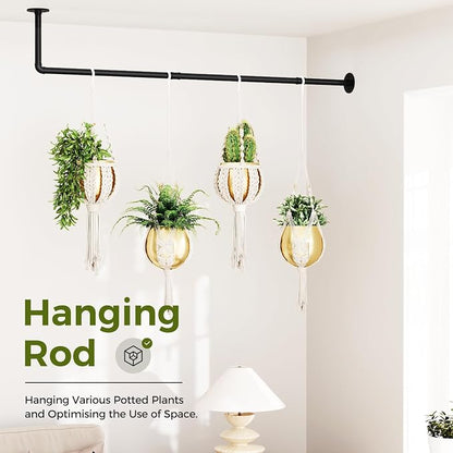 Bamworld Hanging Planters Indoor Plant Hangers with Metal Rod (Pot & Plant Not Included) 42in
