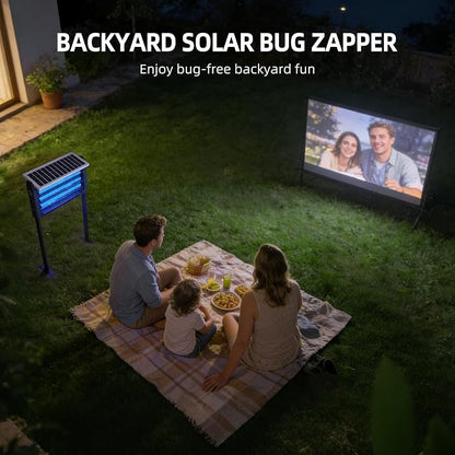Solar Bug Zapper Outdoor for 3000 sq.ft, Waterproof Mosquito Zapper, Rechargeable Fly Zapper with 3 LED Tube,Cordless Solar Mosquito Killer for Patio Yard Garden Camping with 13W Solar Panel (9023B)
