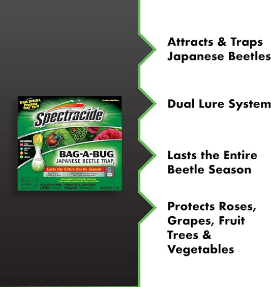 Spectracide Bag-A-Bug Japanese Beetle Trap, Dual Lure System 12 count