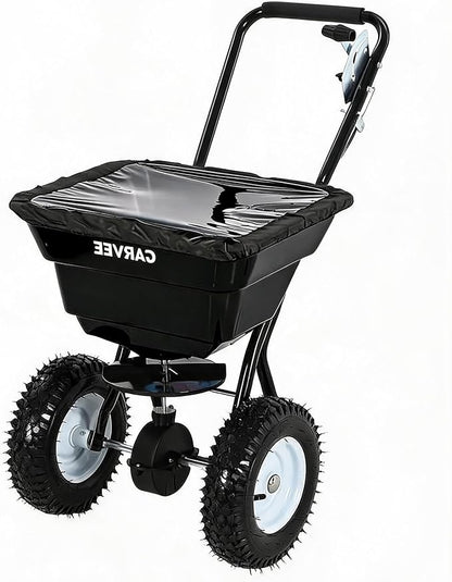 80 LBS Push Broadcast Spreader, 12FT Spreading Width, 13in All-Terrain Wheels, Adjustable Flow Control, Heavy Duty Walk Behind Lawn Spreader for Fertilizer, Grass Seed, Ice Melt, Salt