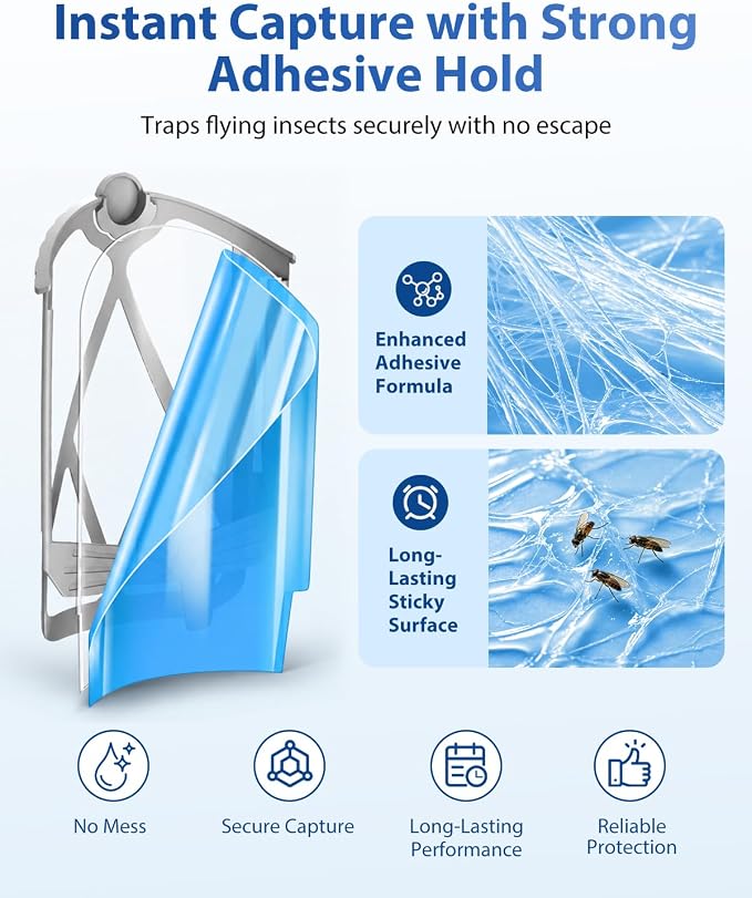 UBeesize 24 Pack Insect Trap Refill Cartridges, 2026 Upgraded Strong Adhesive Refills for Indoor Plug-in Bug Traps, Compatible with M364 and Max Devices, Easy to Replace and Long Lasting