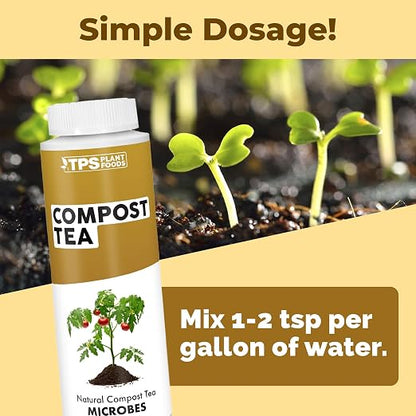 Compost Tea – Liquid Microbial Supplement for Living Soil, Better Nutrient Uptake & Stronger Plants, 8 oz
