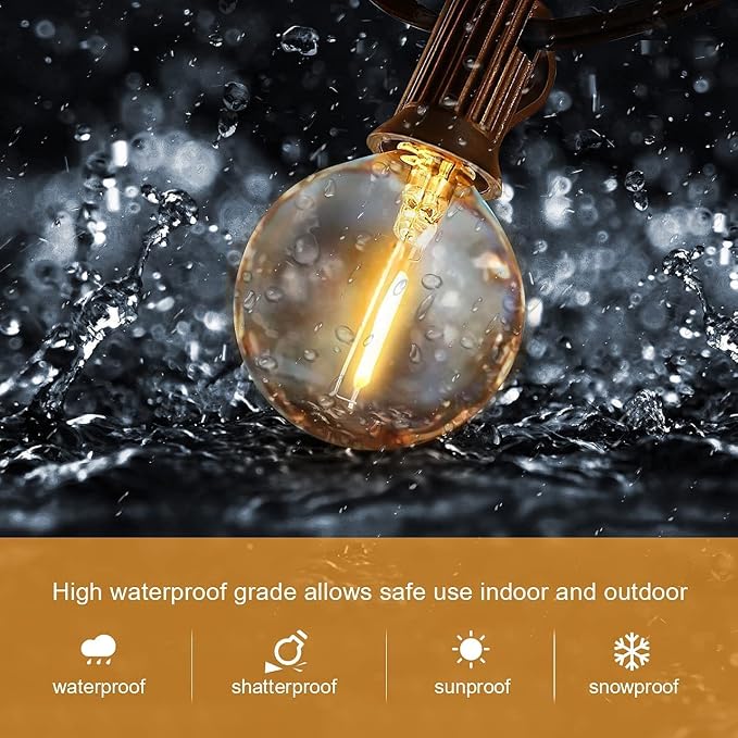 HISTAR 96FT LED Outdoor String Lights with Remote Waterproof G40 Globe Lights with 52 Dimmable LED Bulbs, Outdoor Patio Lights Decorative for Backyard Balcony Bistro Cafe