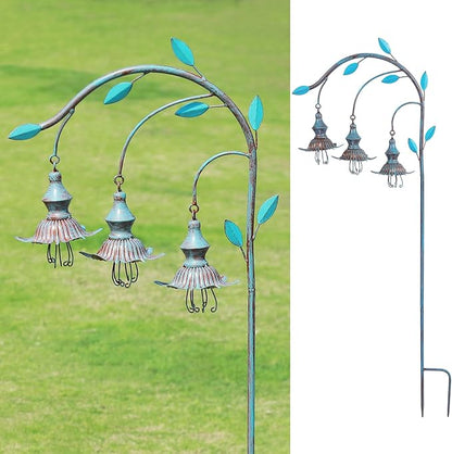 45"H Decorative Garden Stakes,Blue metal flower,Metal Yard Art(blue) | garden decor for outside;Jellyfish Floral Design,Suitable for Outdoor Garden Decor,Gift for Her