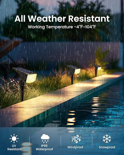 SOLPEX Solar Spot Lights Outdoor Waterproof IP65, Landscape Spotlights Outdoor, Compact Design Spot Lights, Solar Powered Flood Lights for Garden Yard Pathway House Tree Outside, 10 Pack, Warm White
