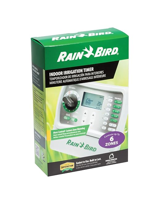 Rain Bird SST600IN Simple-to-Set Indoor Sprinkler/Irrigation System Timer/Controller, 6-Zone/Station (This New/Improved Model Replaces SST600I),Gray/Green