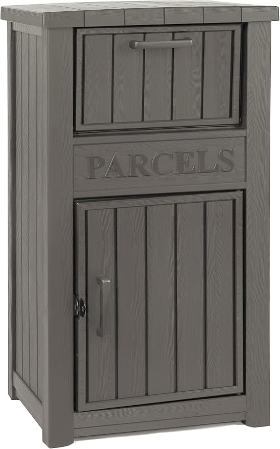 LHBGO Package Delivery Box for Outside, Outdoor Storage with Lockable Secure, Anti-Theft Parcel Drop Boxes Outdoor Package Delivery and Waterproof for Porch, House, Curbside