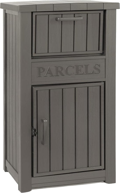 LHBGO Package Delivery Box for Outside, Outdoor Storage with Lockable Secure, Anti-Theft Parcel Drop Boxes Outdoor Package Delivery and Waterproof for Porch, House, Curbside