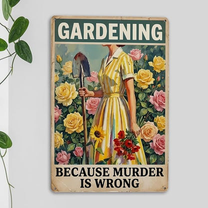 mmiishe Gardening Gifts Vintage Garden Metal Signs Plant Signs for Women gardeners Green House Decor Metal Art for Home Gardens Greenhouse Living Room Yard Backyard Outdoor Decor 8x12 Inches