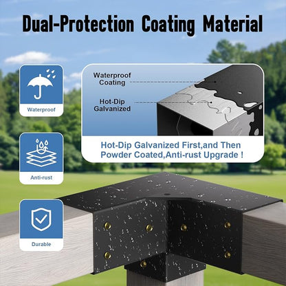 Pergola Bracket Kit, Pergola Kit for 4"x 4" (Actual 3.5" X 3.5") Lumber | Rust-Proof & Heavy Duty Gazebo Hardware Kits with 3-Way & 4-Way , DIY Pergola Brackets for Patio Backyard Outdoor Pergola