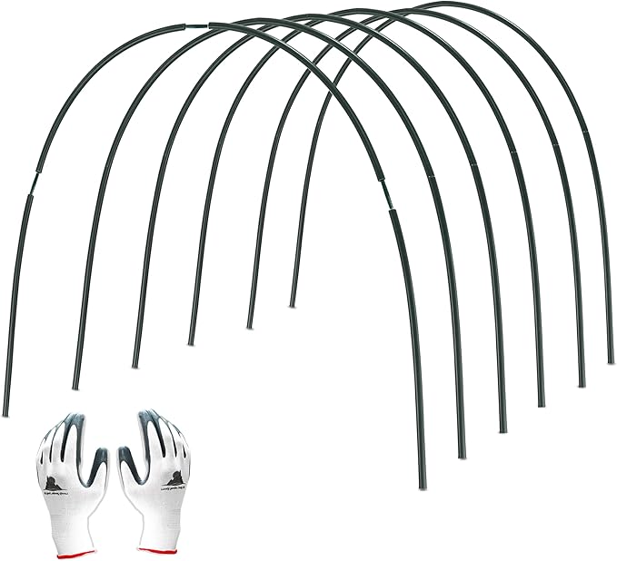 Gardzen Garden Hoops for Raised Beds Greenhouse Hoops, DIY Kit for Row Cover Garden Netting, All Season Plant Protection, 24 Pcs