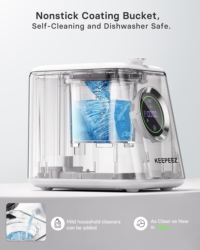 1 Gallon Electric Kitchen Composter, Smart Mill Food Recycler with Large Touch Screen, Compost Bin Indoor with 4 Sharktooth Blades, 0.5kWh Per Cycle Energy-efficient, Odorless, Low Noise,Auto-Cleaning