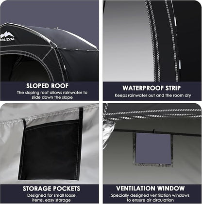 Bike Storage Tent,98*59*79 In,Outdoor Portable Storage Tent,Made of 210D Oxford Cloth PU4000mm Waterproof Fabric, Storage Shed for 2-4-6 bike,Motorcycles,Garden Tools,Lawn Mower,Various Tools