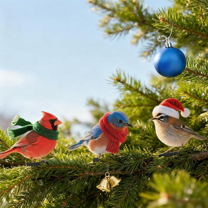 HUYIENO 5PCS Vibrant Metal Bird Decorations Christmas Fence Decor Colorful Garden Birds for Fences, Patio & Outdoor Decor for Christmas Ornament