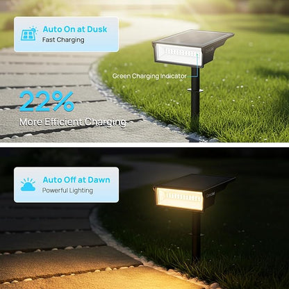 Consciot Solar Lights Outdoor Waterproof, 3 Color Solar Garden Light, Adjustable 170° Spot Lights for Outside Yard Landscape Lighting Pathway Halloween, IP65, Auto On/Off, 8 Pack, WS002UCW